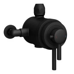 Arezzo Matt Black Round Exposed Dual Thermostatic Shower Valve