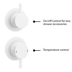 Arezzo Matt White Concealed Individual Diverter + Thermostatic Control Shower Valve -Shower Valves Sales Store AZWRDSV4 d2 460