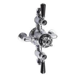 Bayswater Black Triple Exposed Thermostatic Shower Valve