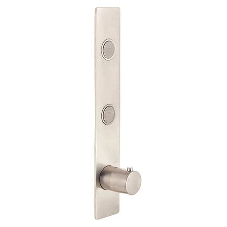 BagnoDesign Toko Brushed Nickel Round Vertical 2 Outlet Thermostatic Shower Valve 3 BagnoDesign Toko Brushed Nickel Round Vertical 2 Outlet Thermostatic Shower Valve