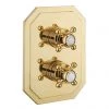 Crosswater Belgravia Unlacquered Brass Crossbox 2 Outlet Multi-flow Trim Set -Shower Valves Sales Store BLCB1000LBPQ P 1