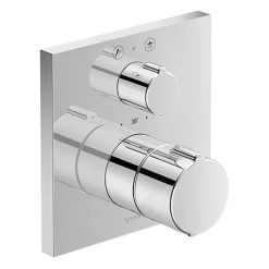 Duravit C.1 Square Thermostatic Shower Mixer with Diverter for Concealed Installation - Chrome - C14200013010