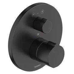 Duravit C.1 Round Thermostatic Shower Mixer with Diverter for Concealed Installation - Matt Black - C14200014046