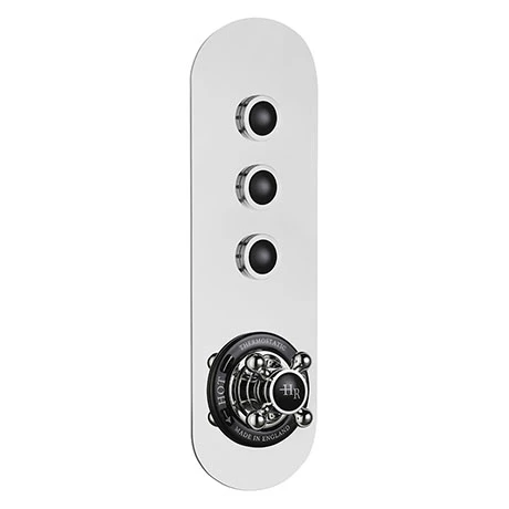 Hudson Reed Topaz Black Traditional Three Outlet Push-Button Shower Valve - CPB6312 3 Hudson Reed Topaz Black Traditional Three Outlet Push-Button Shower Valve - CPB6312
