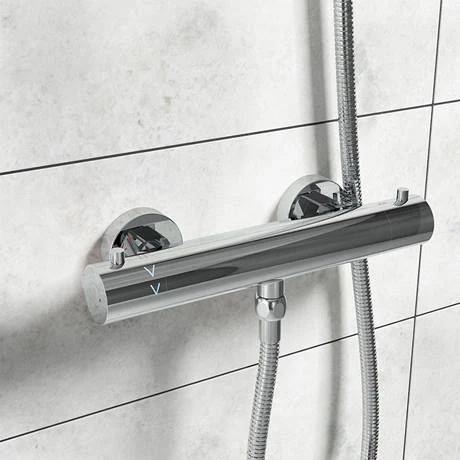 Cool Touch Round Bottom Outlet Thermostatic Bar Shower Valve - Chrome 4 Cool Touch Round Bottom Outlet Thermostatic Bar Shower Valve - Chrome - Image 2
