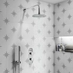 Cruze Chrome Round Twin Concealed Shower Valve w. Diverter + Oval Backplate -Shower Valves Sales Store CZCHSVDR d2 460