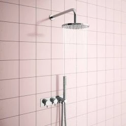 Cruze Round Wall Mounted Thermostatic Shower Valve with Handset -Shower Valves Sales Store CZSVH d4 460