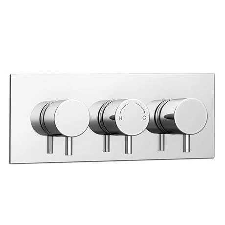 Cruze Triple Round Concealed Thermostatic Shower Valve - Chrome 4 Cruze Triple Round Concealed Thermostatic Shower Valve - Chrome - Image 2