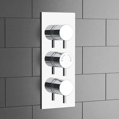 Cruze Triple Round Concealed Thermostatic Shower Valve - Chrome 5 Cruze Triple Round Concealed Thermostatic Shower Valve - Chrome - Image 3