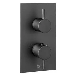 JTP Vos Matt Black Single Outlet Thermostatic Concealed Shower Valve with Designer Handles -Shower Valves Sales Store DH28651AMB D2 460