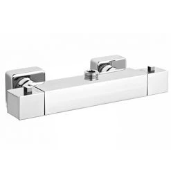 Milan Square Top Outlet Thermostatic Bar Shower Valve - Chrome