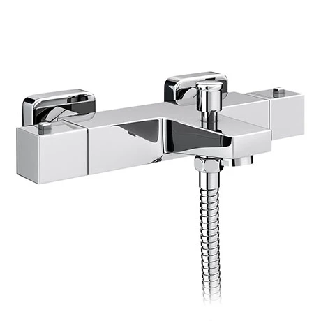 Milan Square Wall Mounted Thermostatic Bath Shower Mixer Valve 3 Milan Square Wall Mounted Thermostatic Bath Shower Mixer Valve
