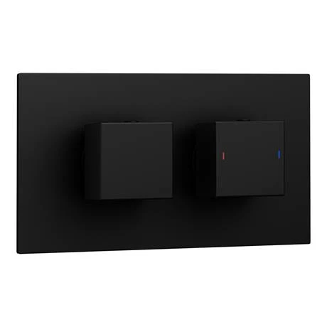 Arezzo Square Modern Twin Concealed Shower Valve with Diverter - Matt Black 6 Arezzo Square Modern Twin Concealed Shower Valve with Diverter - Matt Black - Image 4
