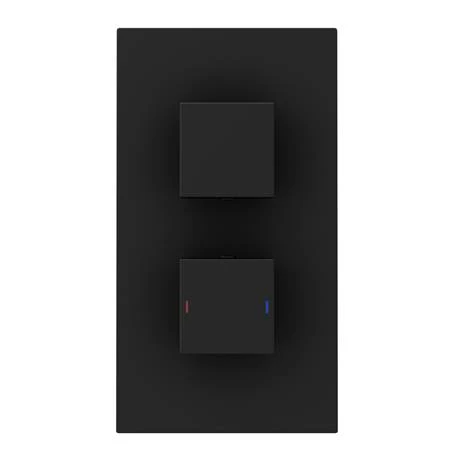 Arezzo Square Modern Twin Concealed Shower Valve with Diverter - Matt Black 7 Arezzo Square Modern Twin Concealed Shower Valve with Diverter - Matt Black - Image 5