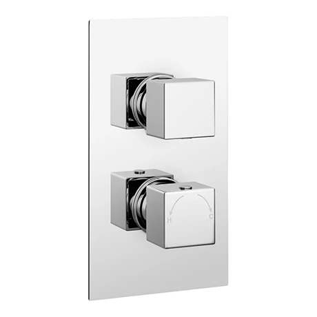 Milan Twin Square Concealed Shower Valve with Diverter - Chrome 3 Milan Twin Square Concealed Shower Valve with Diverter - Chrome