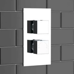 Milan Modern Square Concealed Twin Shower Valve - Chrome -Shower Valves Sales Store MISVC01 nw d2 460