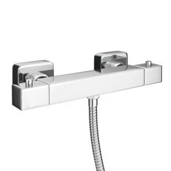 Milan Square Thermostatic Bar Shower Valve - Chrome