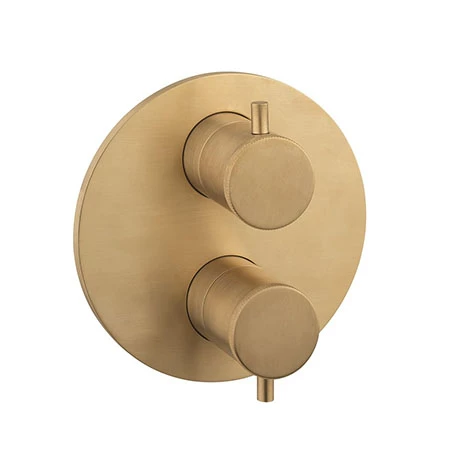 Crosswater MPRO Industrial Unlacquered Brushed Brass Crossbox 1 Outlet Trim Set 3 Crosswater MPRO Industrial Unlacquered Brushed Brass Crossbox 1 Outlet Trim Set