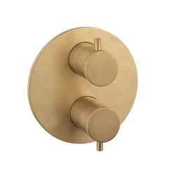 Crosswater MPRO Industrial Unlacquered Brushed Brass Crossbox 3 Outlet Trim Set