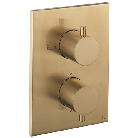Crosswater - Brushed Brass MPRO Crossbox 2 Outlet (Bath/Shower Icons) Trim & Levers Finishing Kit 3 Crosswater - Brushed Brass MPRO Crossbox 2 Outlet (Bath/Shower Icons) Trim & Levers Finishing Kit