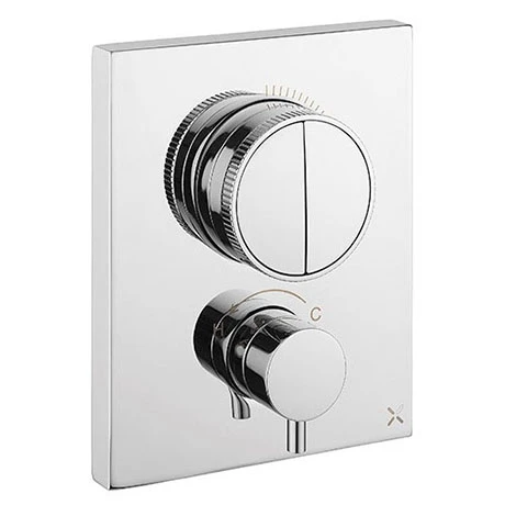 Crosswater MPRO Crossbox Push Chrome 2 Outlet Trim Set 3 Crosswater MPRO Crossbox Push Chrome 2 Outlet Trim Set