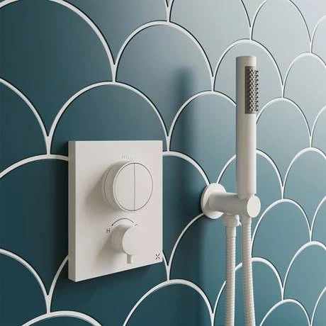 Crosswater MPRO Crossbox Push Matt White 2 Outlet Trim Set 4 Crosswater MPRO Crossbox Push Matt White 2 Outlet Trim Set - Image 2