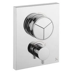 Crosswater MPRO Crossbox Push Chrome 3 Outlet Trim Set