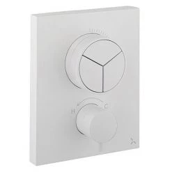 Crosswater MPRO Crossbox Push Matt White 3 Outlet Trim Set