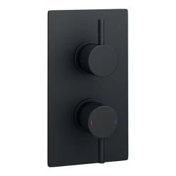 Arezzo Round Modern Twin Concealed Shower Valve - Matt Black