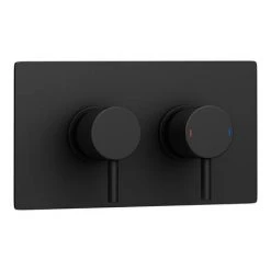 Arezzo Round Modern Twin Concealed Shower Valve - Matt Black -Shower Valves Sales Store RSV31 BLK new d3 460