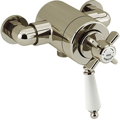 Heritage Dawlish Exposed Shower Valve with Bottom Outlet Connection - Vintage Gold 3 Heritage Dawlish Exposed Shower Valve with Bottom Outlet Connection - Vintage Gold