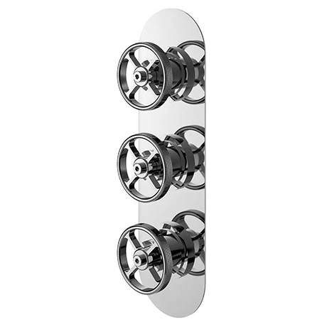 Hudson Reed Revolution Industrial Triple Concealed Thermostatic Shower Valve with Diverter - SIWTR03 3 Hudson Reed Revolution Industrial Triple Concealed Thermostatic Shower Valve with Diverter - SIWTR03