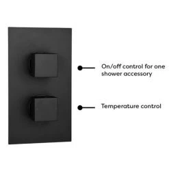 Arezzo Square Modern Concealed Twin Shower Valve - Matt Black 11 Arezzo Square Modern Concealed Twin Shower Valve - Matt Black -Shower Valves Sales Store SQV21BLACK nw d2 460
