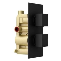 Arezzo Square Modern Concealed Twin Shower Valve - Matt Black 13 Arezzo Square Modern Concealed Twin Shower Valve - Matt Black -Shower Valves Sales Store SQV21BLACK nw d4 460