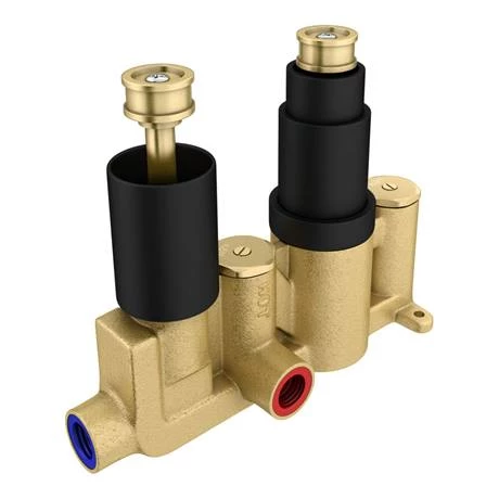 Arezzo Square Modern Concealed Twin Shower Valve - Matt Black 4 Arezzo Square Modern Concealed Twin Shower Valve - Matt Black - Image 2