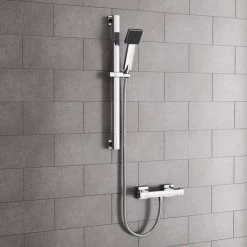 Milan Square Thermostatic Bar Shower Valve - Chrome -Shower Valves Sales Store STMV01 detail1 460