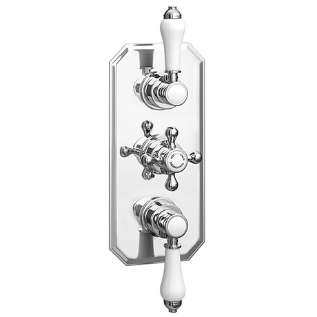 Trafalgar Traditional Triple Concealed Thermostatic Shower Valve with Diverter 3 Trafalgar Traditional Triple Concealed Thermostatic Shower Valve with Diverter