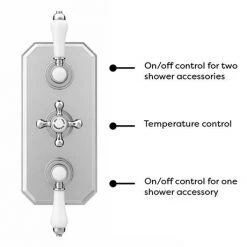 Trafalgar Traditional Triple Concealed Thermostatic Shower Valve with Diverter 10 Trafalgar Traditional Triple Concealed Thermostatic Shower Valve with Diverter -Shower Valves Sales Store TRAF3SV nw d3 460