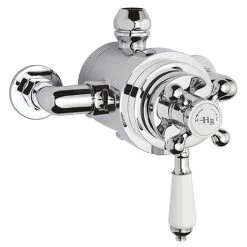 Hudson Reed Topaz White Dual Exposed Thermostatic Shower Valve Chrome - TSVT104