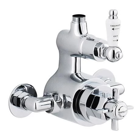 Nuie Traditional Twin Exposed Thermostatic Shower Valve - Chrome - AG302 3 Nuie Traditional Twin Exposed Thermostatic Shower Valve - Chrome - AG302