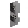 Venice Cubo Twin Thermostatic Shower Valve with Diverter - Brushed Gun Metal