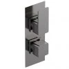 Venice Cubo Twin Thermostatic Shower Valve - Brushed Gun Metal -Shower Valves Sales Store VG8TW01BGM M