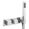 Crosswater - Water Square Wall Mounted Thermostatic Shower Valve with Handset - WS1701RC -Shower Valves Sales Store WS1701RC PN