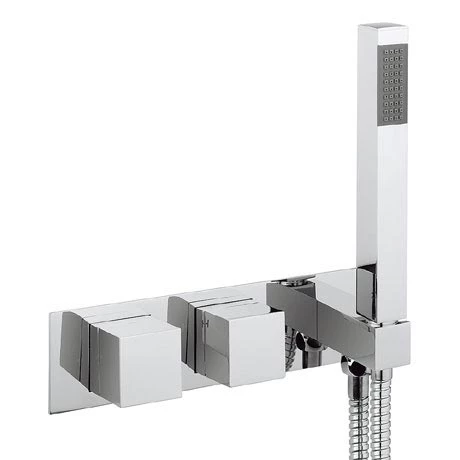 Crosswater - Water Square Wall Mounted Thermostatic Shower Valve with Handset - WS1701RC 3 Crosswater - Water Square Wall Mounted Thermostatic Shower Valve with Handset - WS1701RC