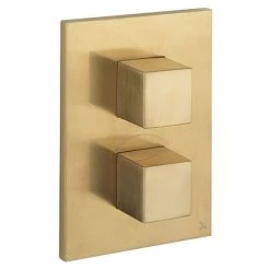 Crosswater - Water Square/Verge Crossbox 2 Outlet Trim & Levers - Brushed Brass