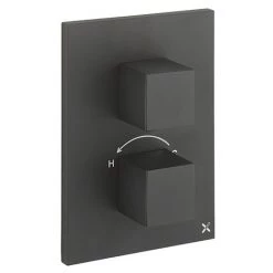 Crosswater- Water Square/Verge Crossbox 3 Outlet Trim & Levers - Matt Black