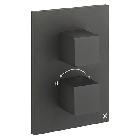 Crosswater- Water Square/Verge Crossbox 3 Outlet Trim & Levers - Matt Black 3 Crosswater- Water Square/Verge Crossbox 3 Outlet Trim & Levers - Matt Black